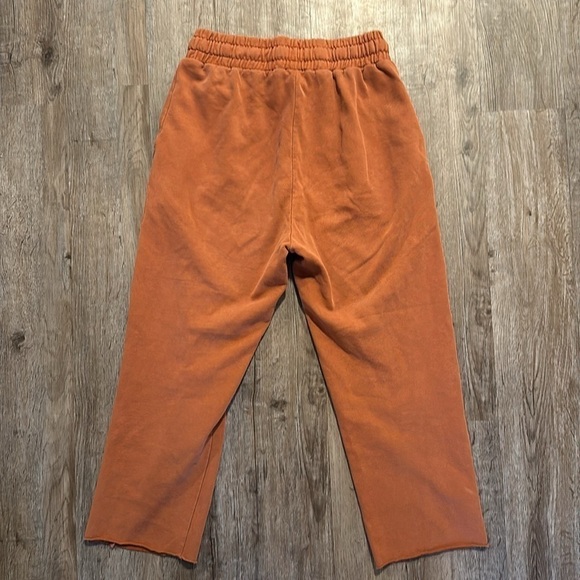 URBAN OUTFITTERS RUST ORANGE RAW HEM CROPPED SWEATPANTS (M) - Picture 7 of 7